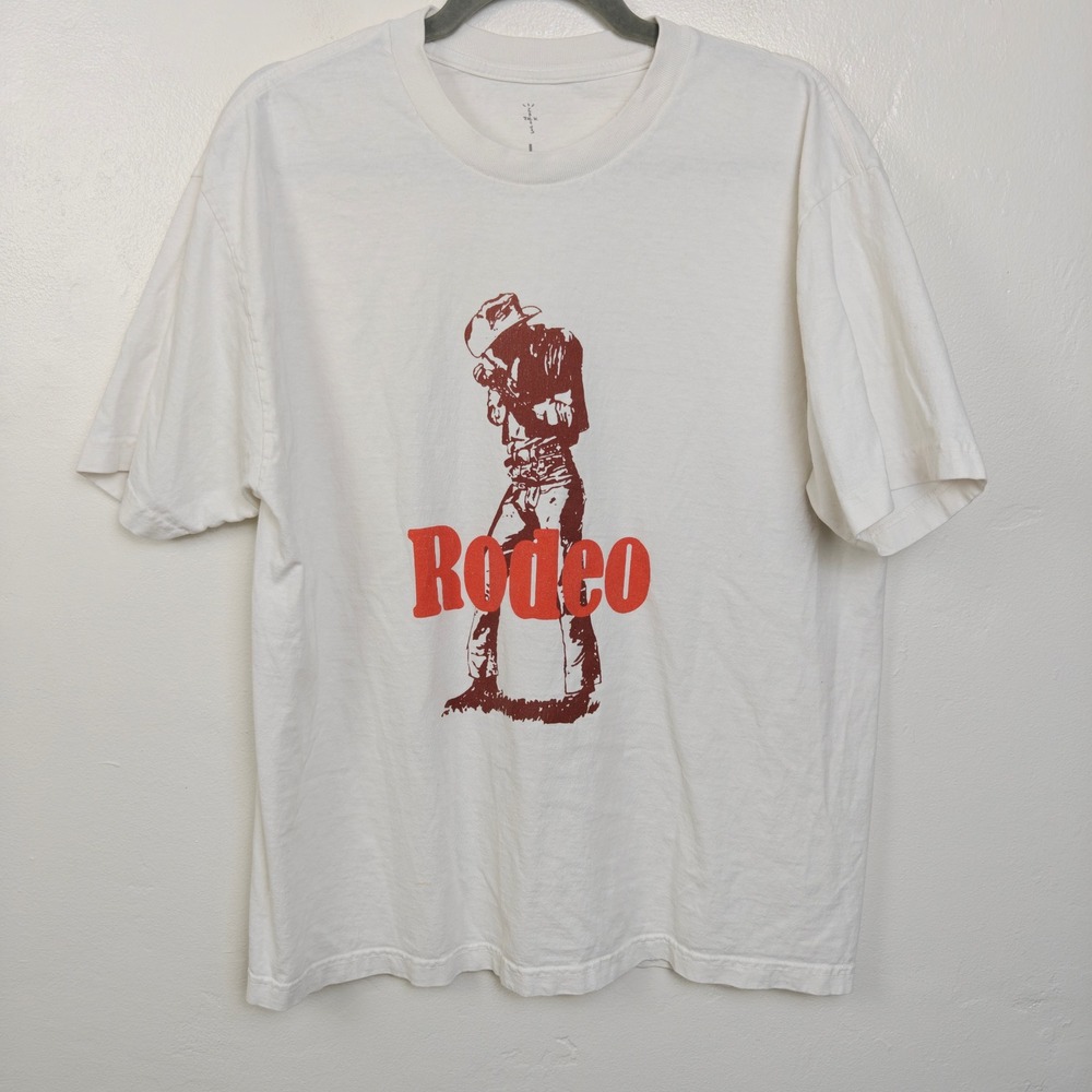 Cactus Jack Mens Rodeo Shirt Large White Graphic 10 Years Anniversary Streetwear